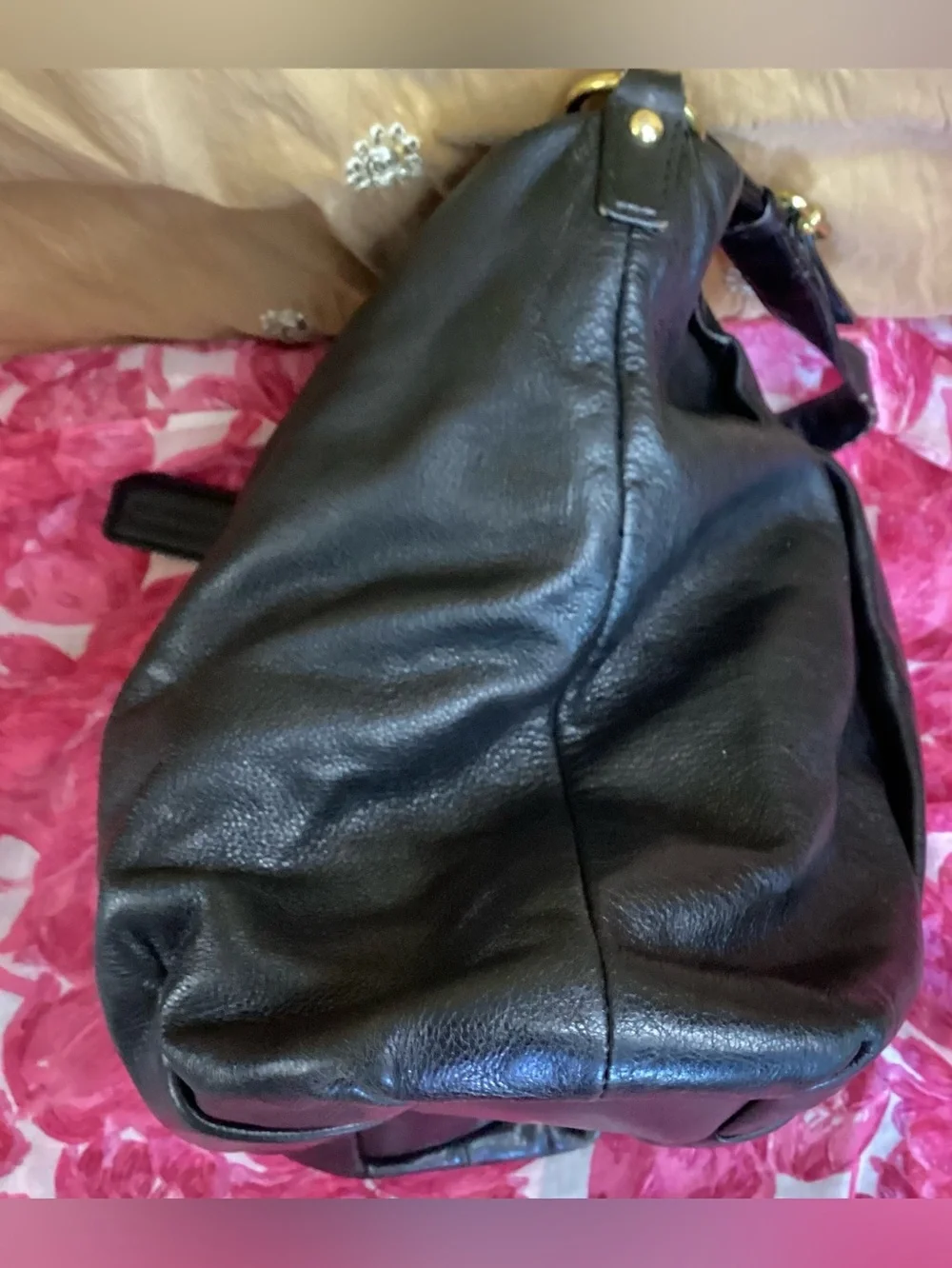 Coach Madison Isabelle Hobo Shoulder Leather Bag with Gold Accent